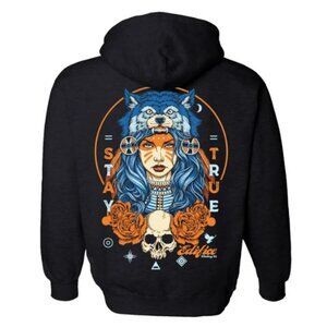EDIFICE WOLF WARRIOR BLACK PULL OVER HOODIE NEW